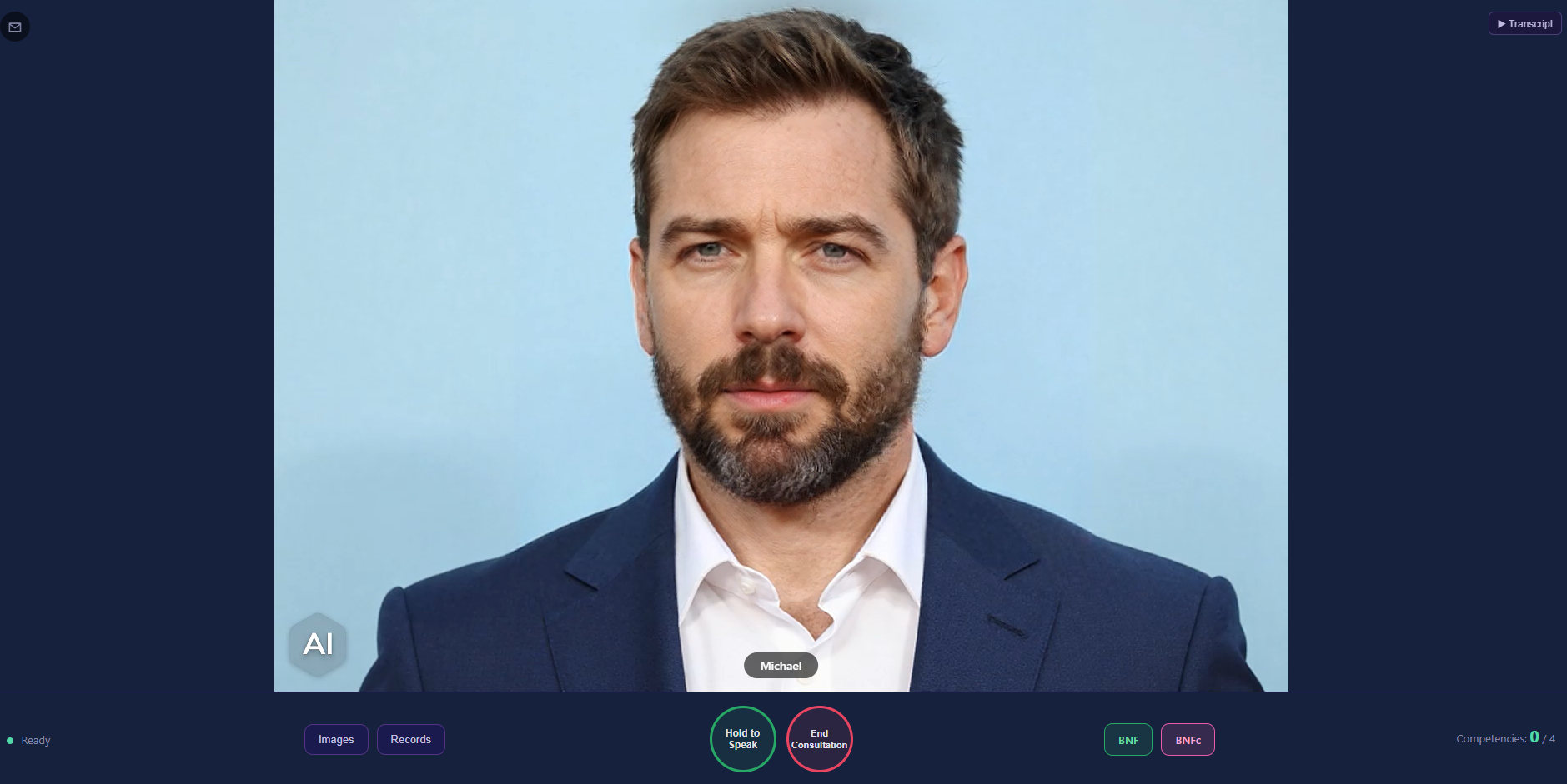 Fully immersive Consult AI consultation interface